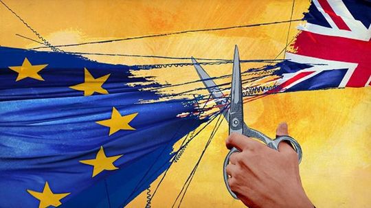 Der Brexit, den Großbritannien vor einigen Jahren angestoßen hat, tut dem Im- und Export in Albion immer weniger gut, wie eine Studie jetzt belegt, die der dpa vorliegt.(Bild:  Go away 2020)