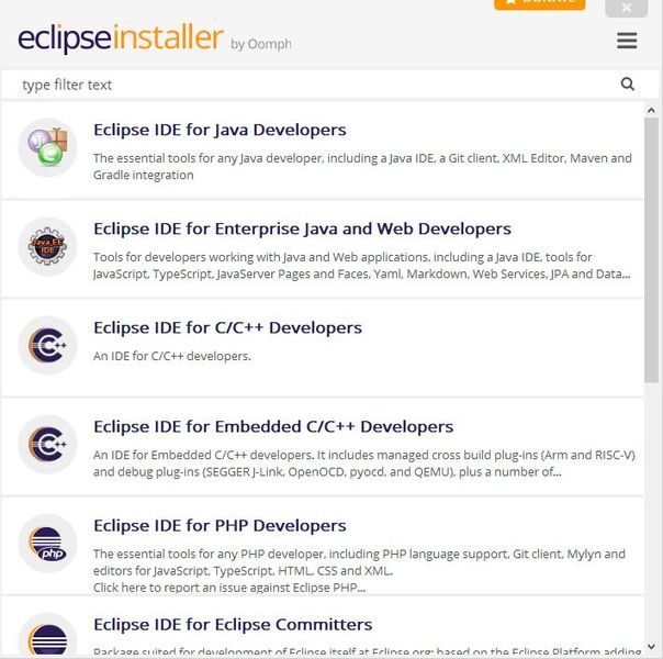 Starten des Eclipse-Installers für die Auswahl der verwendeten Programmiersprache. (Bild: Joos / Eclipse)