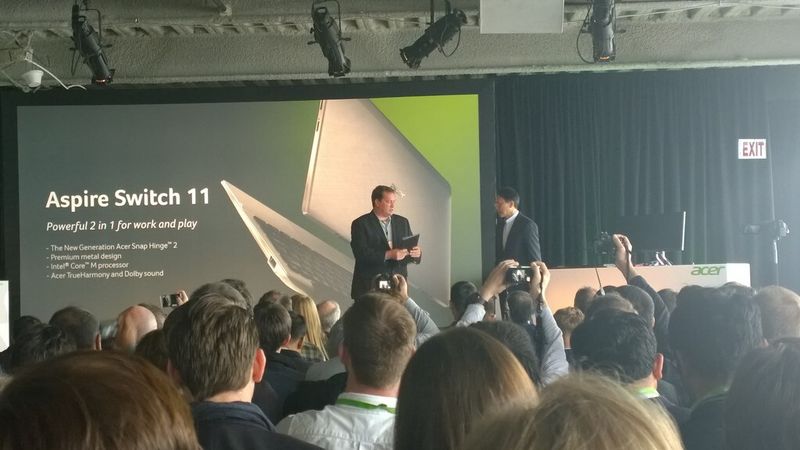 Das in New York erstmals gezeigte Aspire Switch 11 mit 11,6-Zoll-Display und Core-M-Prozessor wird est in einigen Monaten auf den Markt kommen. (Bild: IT-Business)