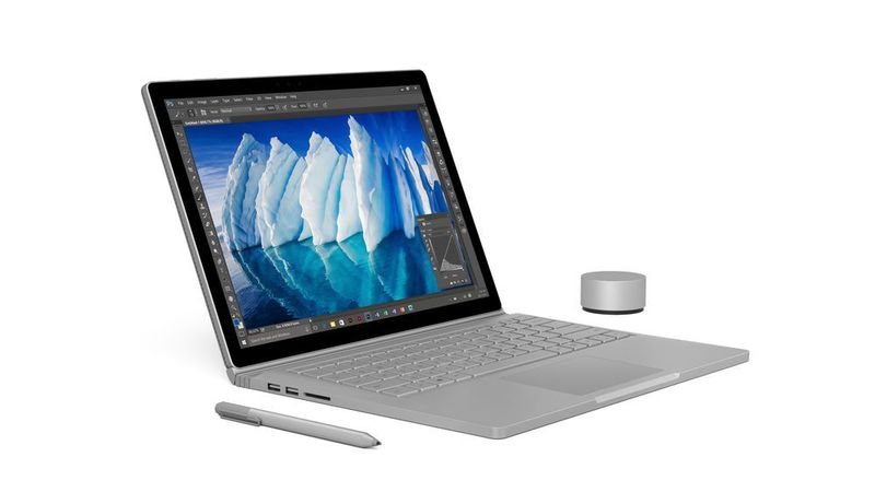 Der Surface Dial ist auch mit Surface Book und Surface Pro nutzbar, allerdings mit eingeschränktem Funktionsumfang. (Microsoft)