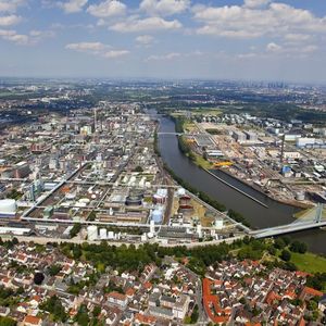 Aerial view of the site at the Industriepark Hoechst