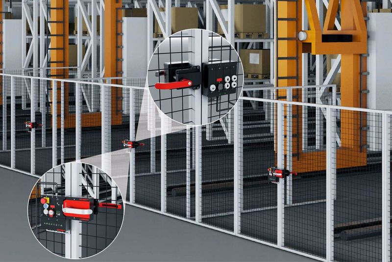 Die MGB2 von Euchner mit dem Submodul CKS2 ist für den Einsatz in großen Logistikanlagen attraktiv. (Bild: Euchner GmbH & Co. KG)