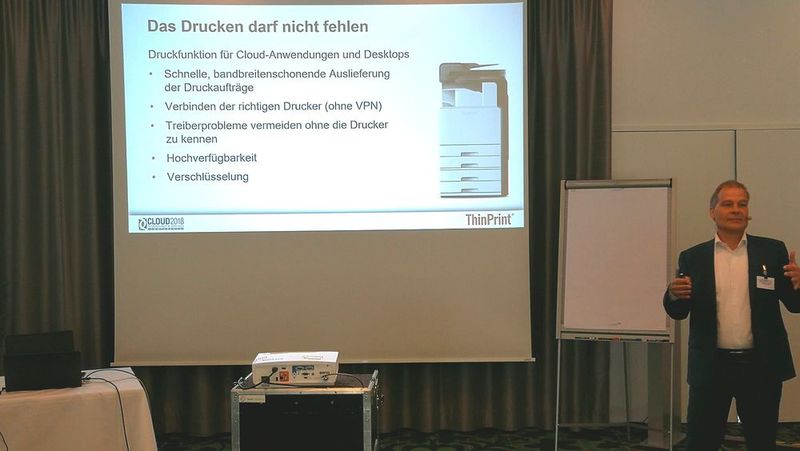Thorsten Hesse von ThinPrint referiert zum Thema Endpoint Print Management - nicht ohne meinen Drucker! (Bild: Vogel IT-Akademie)
