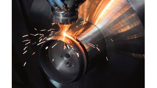 In DMG Mori's hybrid machine, the laser ensures the deposition of the material. (Source: DMG Mori)