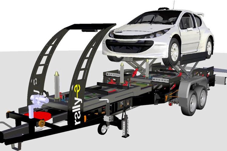 Ein Anhänger mit einer Wechselvorrichtung soll den Austausch der Akkus zwischen den Wertungsprüfungen möglich machen. (Foto: Ego-drive GmbH)