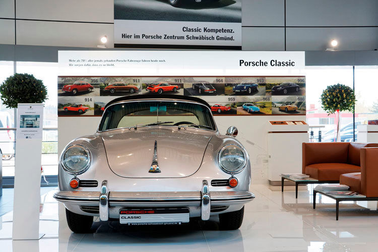 „Faszination Porsche“: Das Porsche-Zentrum der Hahn-Gruppe in Schwäbisch-Gmünd wurde im Mai dieses Jahres offiziell als „Porsche-Classic-Partner“ zertifiziert. (Foto: Hahn)