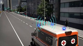 Mit der Technik von Ford können Rettungswagen ein Signal an die Ampel senden, damit sie auf Grün schaltet. (Bild: Ford)
