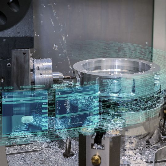 Im Themenbereich Digitalisierung zeigt Siemens, wie Maschinenbauer und Anwender mit durchgängigen digitalen Prozessen und Softwareanwendungen unterstützt werden.(Bild:  Siemens)