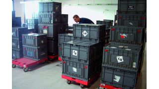 Im Distributionszentrum von Woolworth in der Nähe von Bönen geschieht die Lagerung und Konsolidierung von Gefahrgut mit Hilfe von Industrieklappboxen.Bild: DWW (Archiv: Vogel Business Media)
