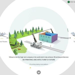 Platz 7: WinsunWinsun aus China bezeichnen sich selbst als 3D-Druck-Architekten. Das Unternehmen aus Shanghai gibt an, Häuser innerhalb von nur 24 Stunden per 3D-Druck herstellen zu können. Der Druckerarm hängt dazu auf zwei verfahrbaren Portalen. ‚Gedruckt‘ wird mit Bauschutt und Industrieabfall, der mit Beton vermischt wird.(Bild:  Winsun)