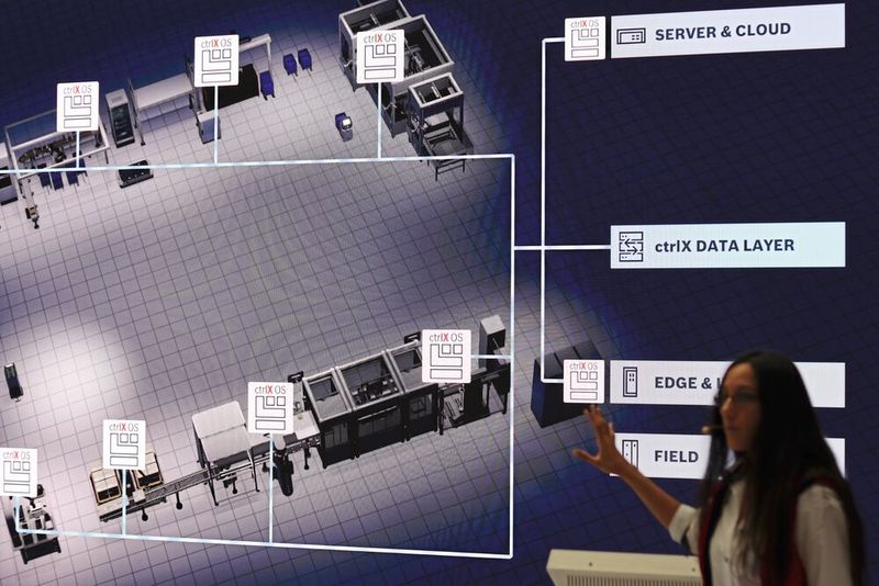 Bosch Rexroth ctrlX OS bildet die Grundlage für den Datenfluss in der Fertigung. (Bild: Ralf Steck)