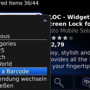 Die App-World-Anwendung des Blackberry scannt Barcodes direkt ein und führt den Nutzer dann zum jeweiligen Eintrag.