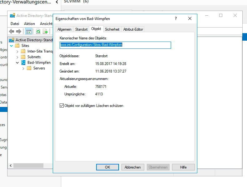 Auch andere Objekte lassen sich in AD vor dem versehentlichen Löschen schützen. (Joos / Microsoft)