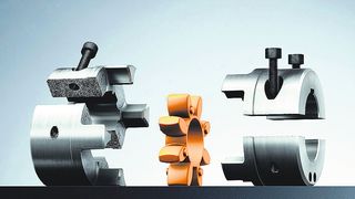 Développé par la société KTR, l’accouplement Rotex S-H avec moyeux Split est particulièrement adapté au montage dans des espaces restreints et aux entraînements lourds. (Image: KTR)