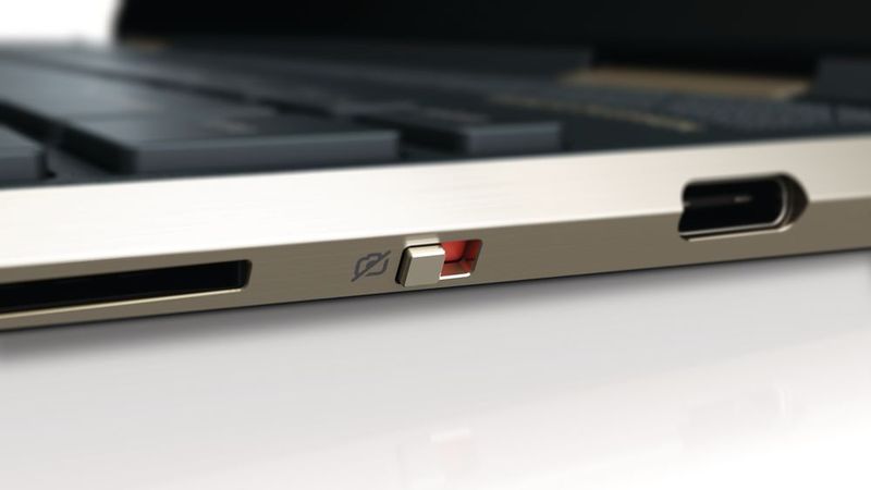 Sehr funktional: Prominent angebrachter Ein/Aus-Schalter für die Kamera (HP Inc.)