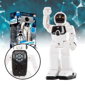 Monsterzeug.de bietet einen humanoiden, 25 cm großen Roboter an. Für 110,95 Euro reagiert er auf Kommandos und ist programmierbar.  (Bild: Monsterzeug)