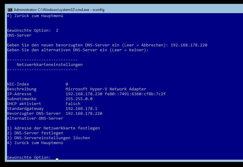 Vor der Installation eines Domänencontrollers sollten die Netzwerkeinstellungen angepasst werden. (Bild: Joos / Microsoft)