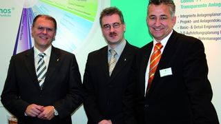 Herbert Obermüller, Bereichsleiter Montage der Krones AG, Dr. Michael Kranz, Bereichsleiter Informationsmanagement der Krones AG, und Jochen Schüler, Geschäftsführer der Innotec GmbH (von links nach rechts). (Archiv: Vogel Business Media)