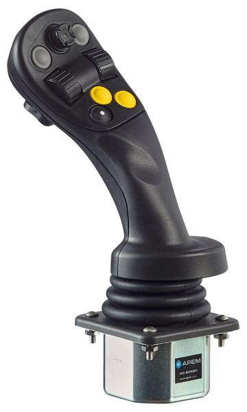 Bild 1: Hervorragender Bedienkomfort kombiniert mit hoher Widerstandsfähigkeit. Der XD RT wurde speziell entwickelt für Offroad-Fahrzeuge und  -maschinen, die eine präzise Steuerung mit der  rechten Hand erfordern.  (Bild: Apem)