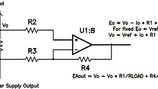 Bild 1: Ein einziger Operationsverstärker reicht aus, um den Spannungsabfall am Kabel zu kompensieren. (Bild: TI)