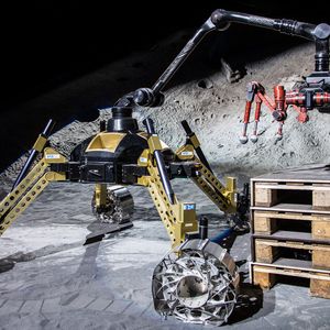 Das Mondfahrzeug ist rund 160 Kilogramm schwer, der Kletterroboter 27 Kilogramm leicht.