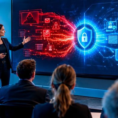 Drivelock zeigt in Live-Demos auf der it-sa Angriffsszenarien und mögliche Schutzmaßnahmen. (Bild: Dall-E / KI-generiert)