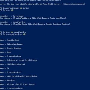 Verwalten von Zertifikaten als Laufwerk in der PowerShell.