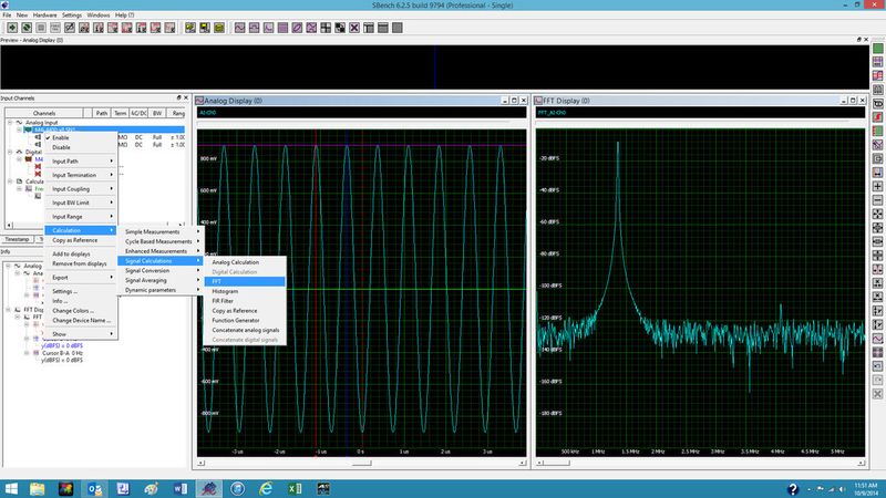 Bild 7: Eine analoge Wellenform wird mit Hilfe von FFT analysiert. (Spectrum)