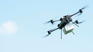 Neue Messe! Hier blickt man auf die Drohne Ariol von Third Element Aviation, die als autonomer, fliegender Transporter dient. Und alles, was autonom unterwegs ist, findet im Februar 2025 ein Präsentationsfeld im Rahmen der Messe Xponential Europe in Düsseldorf. (Bild: Third Element Aviation)
