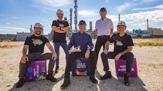 V.l. ISG-Geschäftsleiter Dominik Gschwendtner, Ansiedlungsmanager Christian Eichner, Furanova-CEO Dr. Oliver Bolzern, Furanova-COO Dr. Christian Keck, ISG-Geschäftsleiter Dr. Christoph von Reden. (Bild: Heiner Heine)