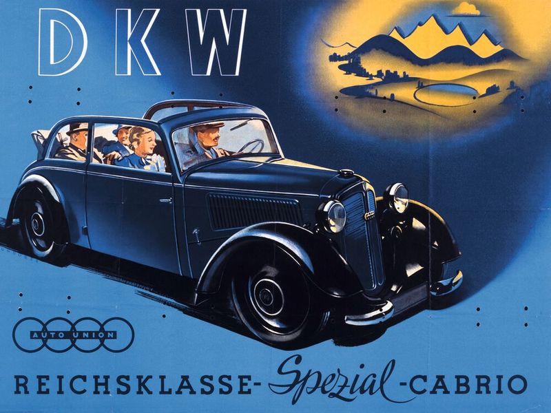 DKW Reichsklasse war die Verkaufsbezeichnung mehrerer DKW-Pkw der Auto Union AG mit Sitz Zschopau bzw. Chemnitz. Gegenüber der damaligen DKW Meisterklasse war die „Reichsklasse“ die einfachere und leistungsschwächere Version. (Bild: Audi AG )