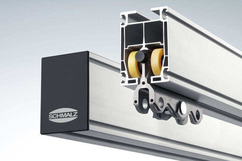 Aluminium-Profil und Transporthänger aus dem neuen Kransystem von Schmalz haben an Belastbarkeit gewonnen. (Bild: J. Schmalz)