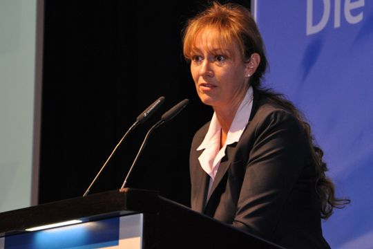 Schulleiterin Sylvia Gerl bat die Teilnehmer um Themen für Studien beziehungsweise Abschlussarbeiten für die Studierenden an der BFC in Calw und Northeim. (Rehberg)