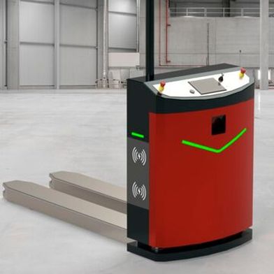 Die Hauptneuheit zur Logimat: Der Melkus G130 3.0 als Power-AGV mit verbessertem Batterie- und Ladekonzept sowie echter 360°-Rundumsicht der Lidar-Sensoren. (Bild: Melkus Mechatronic)