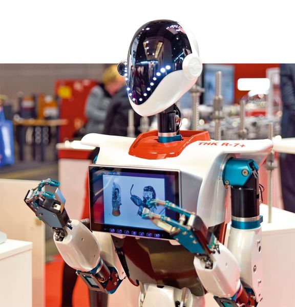 Im Fokus der Messe: Roboter in allen Formen, Farben und Grössen. (Motek)