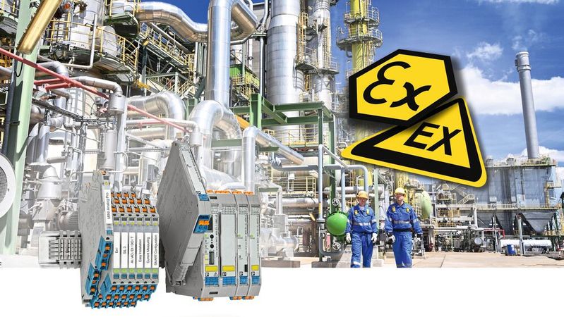 La gama de amplificadores de separación y transductores Ex i de Phoenix Contact incluye soluciones de interfaz Ex i a medida.(Imagen: industryview@shutterstock.com / Phoenix Contact)