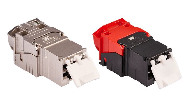 Das Kat.-6A-EL4.0-Modul von R&M in geschirmter und ungeschirmter Version: RJ45-Anschlussmodul für Datennetze mit Übertragungsleistungen bis 10 Gigabit Ethernet. (Bild: R&M (Reichle & De-Massari AG))