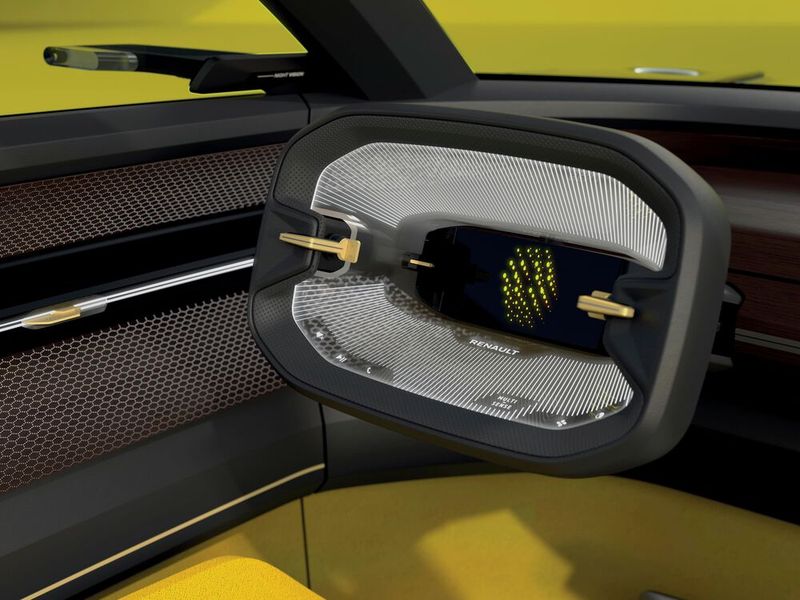 Im Zentrum des Lenkrads befindet sich ein 10,2-Zoll (26-Zentimeter)-Display für die wichtigsten fahrtbezogenen Daten. (Bild: Renault )