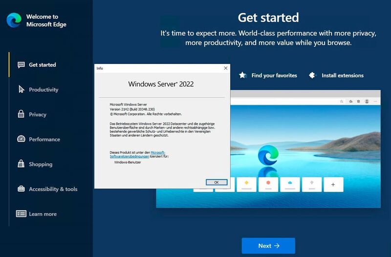 Microsoft Edge gehört jetzt zum Lieferumfang von Windows-Servern. (Joos)