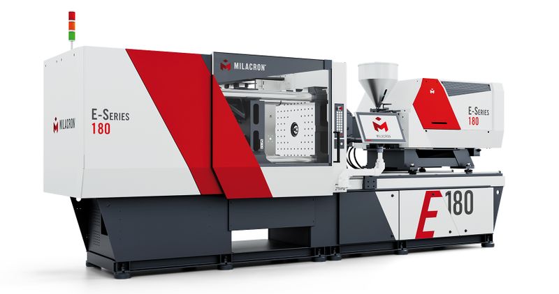 At Fakuma, the all-electric E180 produces a round-oval container made of polypropylene (PP).(Bild:  Milacron)