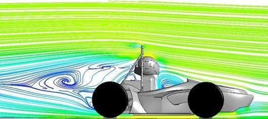 Der Abtrieb des Luchs C-13 ist wesentlich geringer als... (Bild: Ansys)