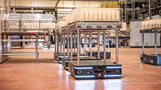 Für die Herbie-FTS wurde eine schnellere und bequemere Lademethode gesucht. Die Wahl fiel auf Deltas kabelloses Moovair 01 Wireless Charging System. (Bild: Gerhard Schubert GmbH)