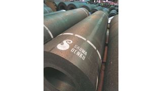 Graphite electrodes are used for electric arc furnace steel production (picture) and automative suppliers.  (Picture: Showa Denko)