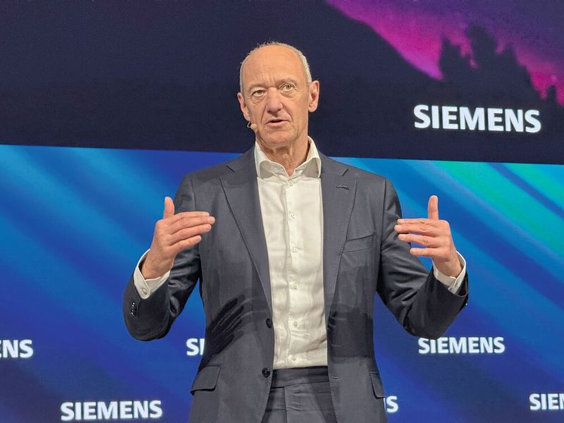 Siemens-CEO Roland Busch auf der Hannover Messe 2025. (Bild: Manuel Christa)