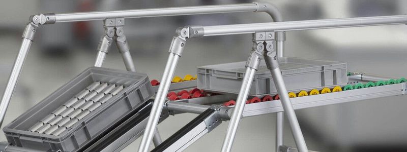 Mit dem Profilrohrsystem D30 von item konstruieren Sie flexible Betriebsmittel für die Lean Production direkt. (Bild:  item)