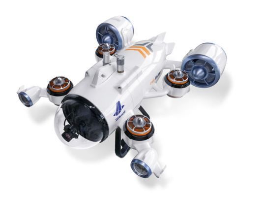 Ferngesteuertes Unterwasserfahrzeug WhiteShark MAX: WhiteShark Max ist ein ferngesteuertes Unterwasserfahrzeug für bis zu 100 Meter Tiefe. Es besitzt ein solides Antriebssystem und ein neunachsiges Bewegungsausgleichssystem, das volle Manövrierbarkeit gestattet, und kann Sonarbaken automatisch durch Bilderkennungsalgorithmen verfolgen. Das für seinen Bau verwendete Spezialmaterial heißt „Schulman PC+GF30“ und mindert das Risiko, empfindliche Meereslebewesen wie Haie zu stören. Das Fahrzeug eignet sich zur Unterwasserinspektion, zur Reinigung schadstoffbelasteter Bereiche oder zur Begleitung von Bergungs- und Rettungsmaßnahmen, Hersteller Tianjin Deepfar Ocean Technology, Tianjin, China. (Bild: Red Dot /  Tianjin Deepfar Ocean Technology)