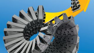 Auf der Hannover Messe hat Igus das neue Twisterband HD für Rotation auf engstem Raum bei gleichzeitig sehr hoher Belastbarkeit gezeigt. (Bild: Igus)