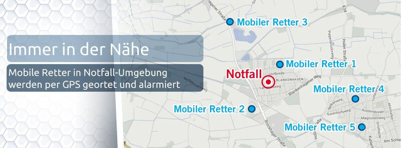 Per GPS werden die Mobilen Retter geortet und über die App alarmiert. (Bild: Mobile Retter e.V.)