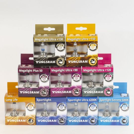 Das Halogensegment von Tungsram umfasst auch Hochleistungslampen mit bis zu 150 Prozent mehr Lichtausbeute.(Bild:  Tungsram)