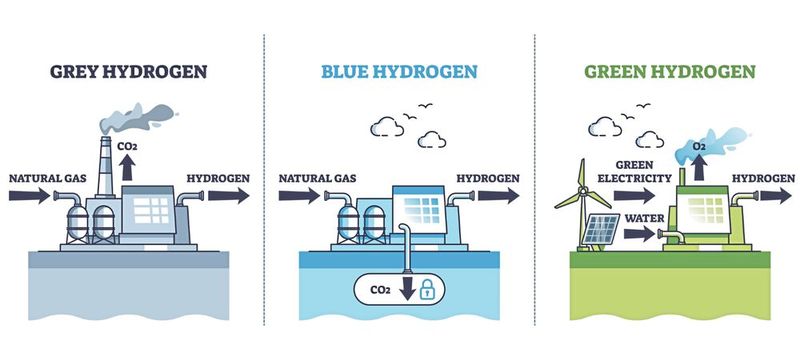 Is everything green when it comes to hydrogen? Depending on how it is produced, a distinction is made between conventional “gray” hydrogen from natural gas, “blue” hydrogen, in which the resulting CO2 is captured and deposited, and “green” electrolysis hydrogen. (Source: Flir)